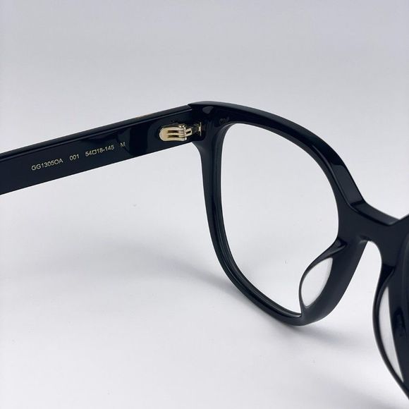 🔥Gucci GG1305OA 001 Eyeglasses Black Havana Rectangle Women - Picture 11 of 13